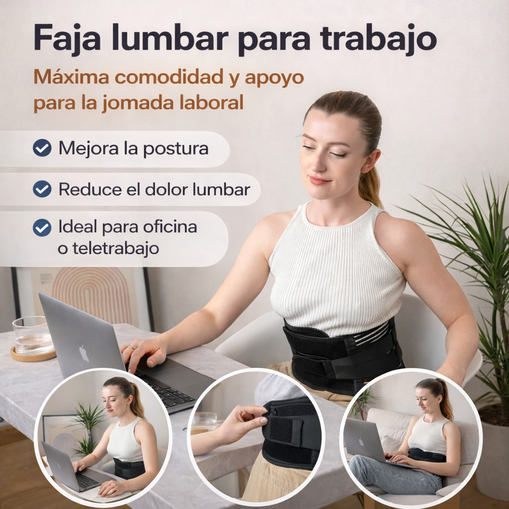 Lumbar Flex™ – Faja Terapéutica Lumbar con Soporte Ajustable para Aliviar el Dolor de Espalda